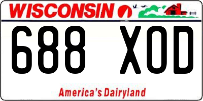 WI license plate 688XOD