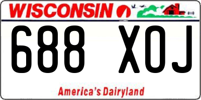 WI license plate 688XOJ