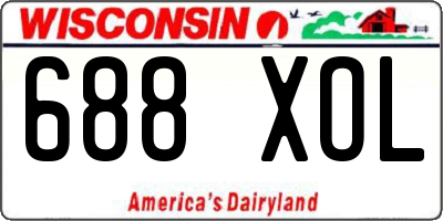 WI license plate 688XOL