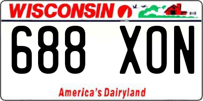 WI license plate 688XON