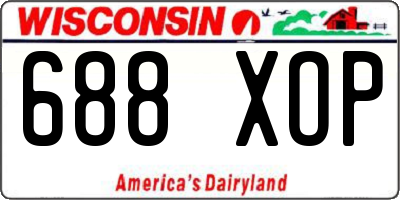WI license plate 688XOP