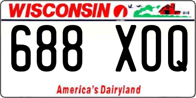 WI license plate 688XOQ