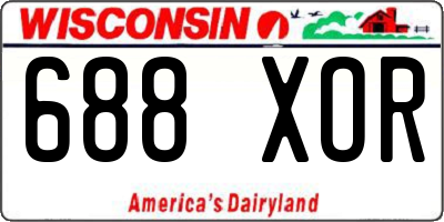 WI license plate 688XOR