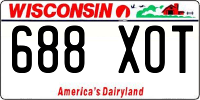 WI license plate 688XOT