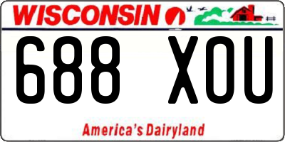 WI license plate 688XOU