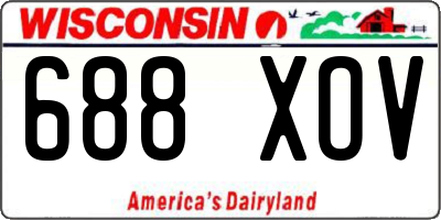 WI license plate 688XOV