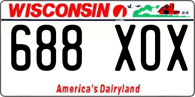 WI license plate 688XOX