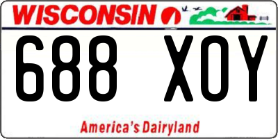 WI license plate 688XOY