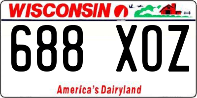 WI license plate 688XOZ