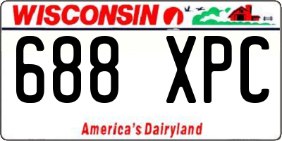 WI license plate 688XPC
