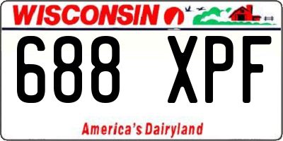 WI license plate 688XPF