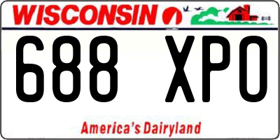 WI license plate 688XPO