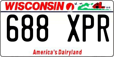 WI license plate 688XPR