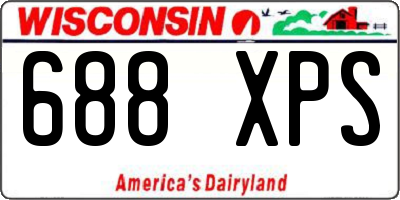 WI license plate 688XPS