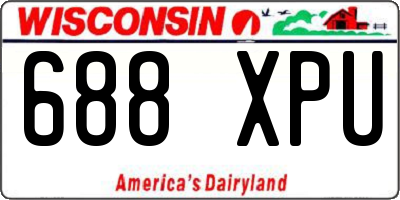 WI license plate 688XPU