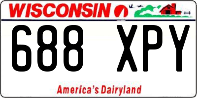 WI license plate 688XPY