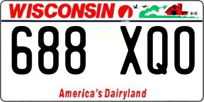 WI license plate 688XQO