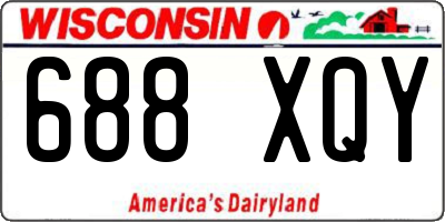 WI license plate 688XQY