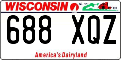 WI license plate 688XQZ