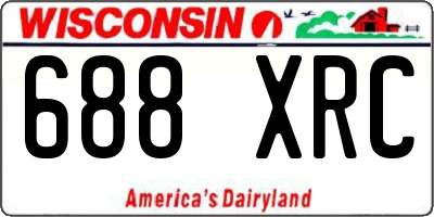 WI license plate 688XRC