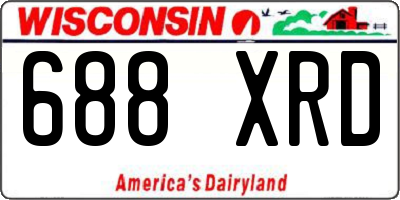 WI license plate 688XRD