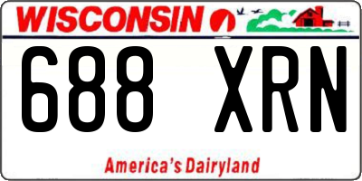 WI license plate 688XRN