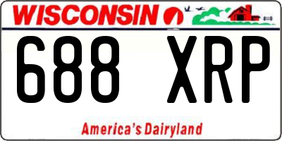 WI license plate 688XRP
