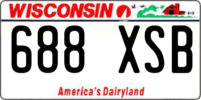 WI license plate 688XSB