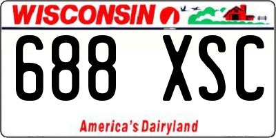 WI license plate 688XSC