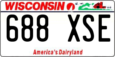 WI license plate 688XSE