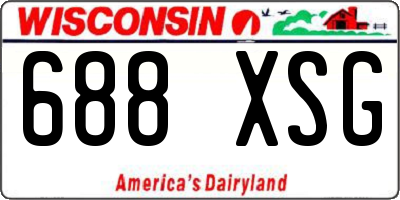 WI license plate 688XSG
