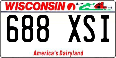 WI license plate 688XSI