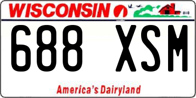 WI license plate 688XSM