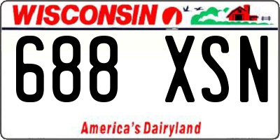 WI license plate 688XSN