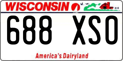 WI license plate 688XSO