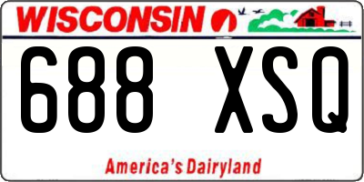 WI license plate 688XSQ