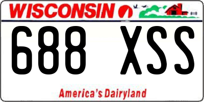 WI license plate 688XSS