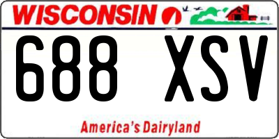 WI license plate 688XSV