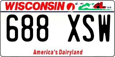 WI license plate 688XSW