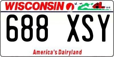 WI license plate 688XSY