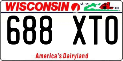 WI license plate 688XTO