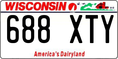 WI license plate 688XTY