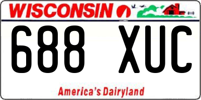 WI license plate 688XUC
