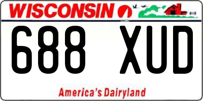 WI license plate 688XUD