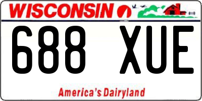 WI license plate 688XUE