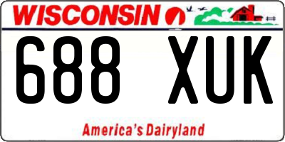 WI license plate 688XUK