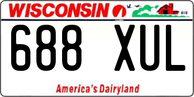 WI license plate 688XUL