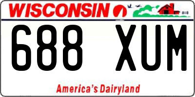 WI license plate 688XUM