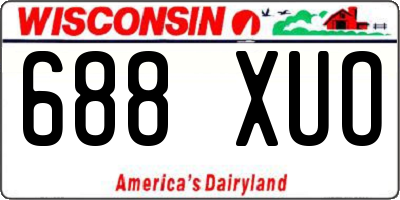 WI license plate 688XUO