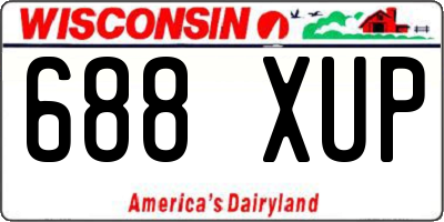 WI license plate 688XUP